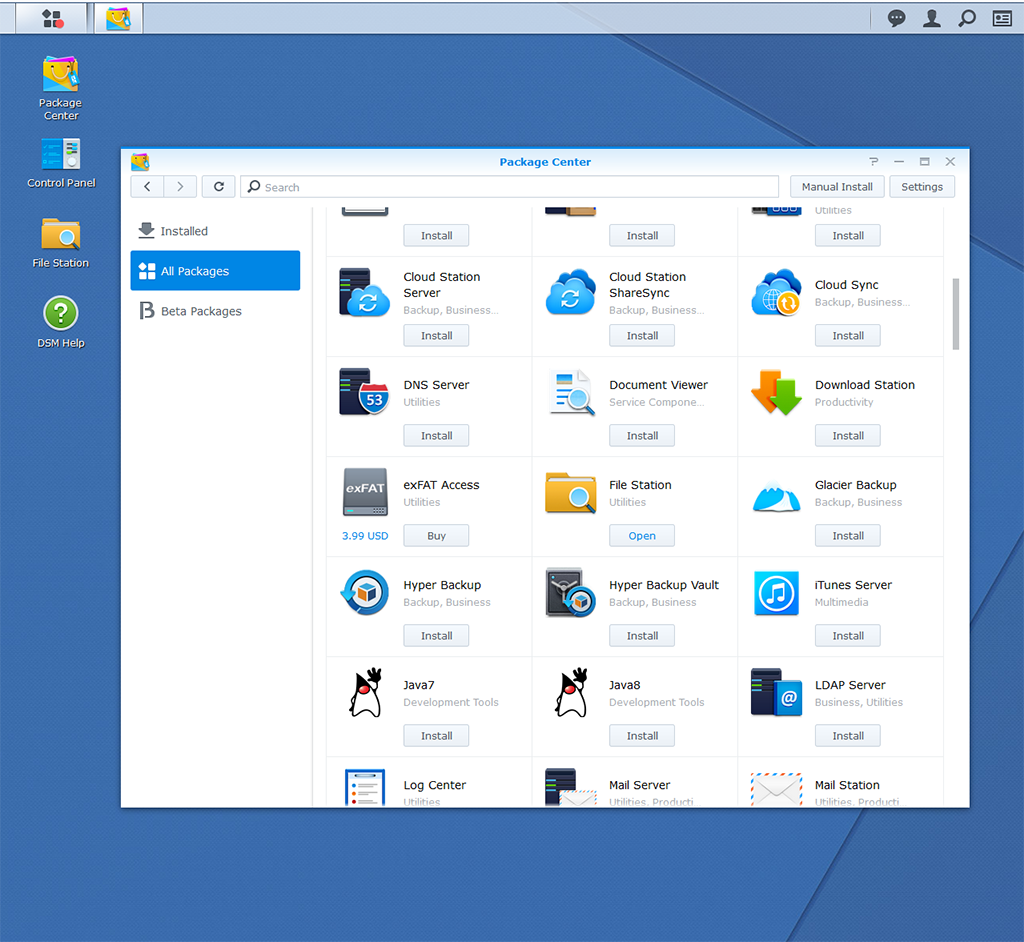 Synology Package Center