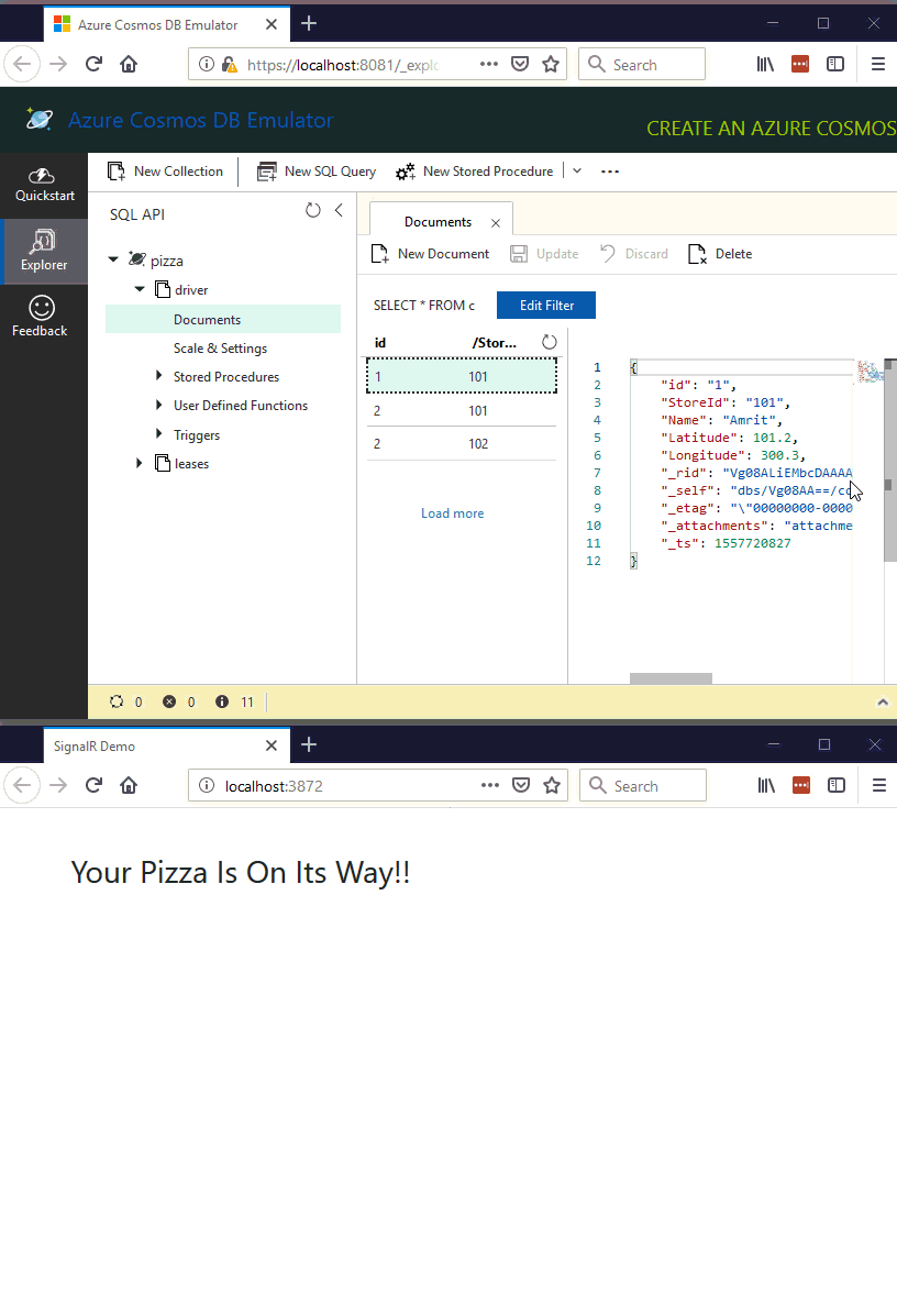 Azure Cosmos DB Change Notifications with Azure Functions and SignalR
