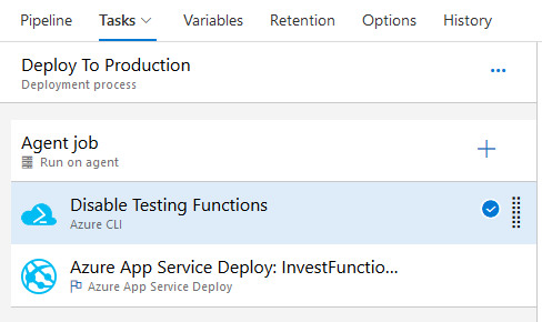 Azure release pipeline stage tasks