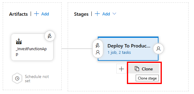 Cloning a stage in a release Azure pipeline