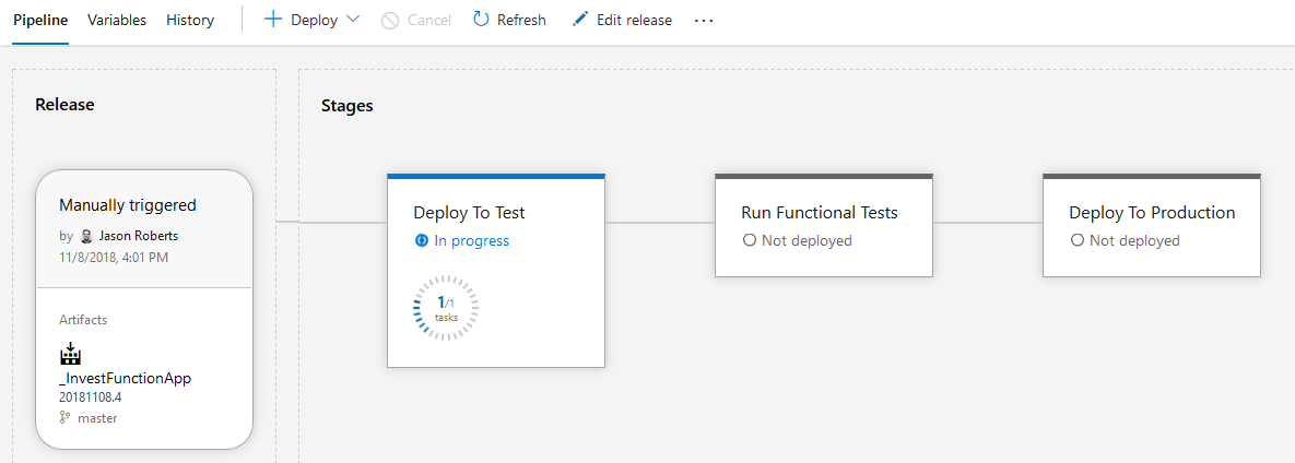 Azure release Pipeline executing