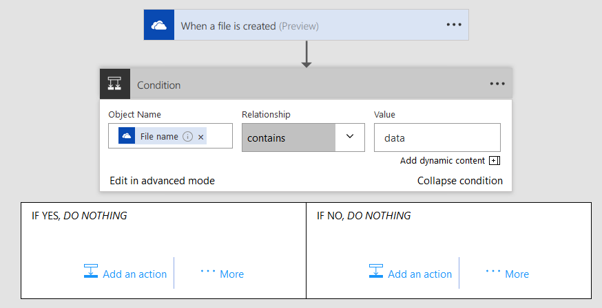 Microsoft Flow condition