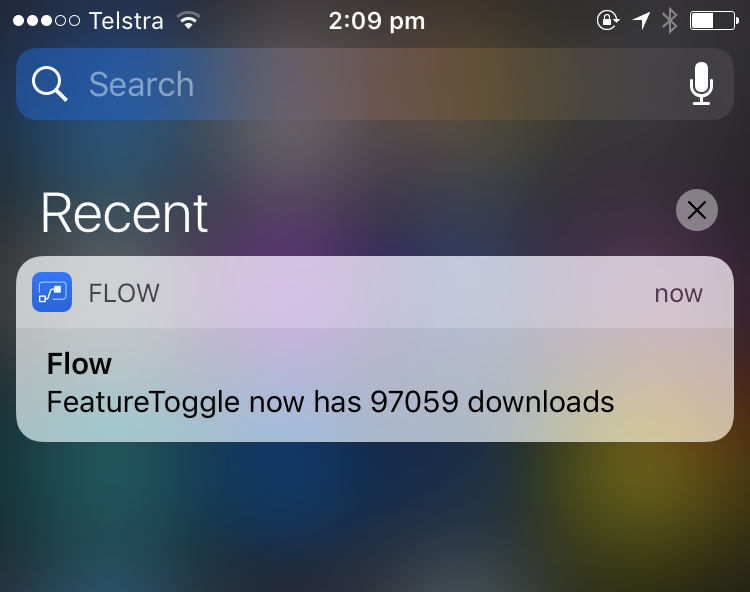 iOS Flow App Notification