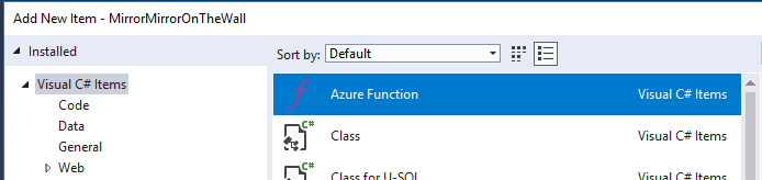 Adding a new function to and Azure Function app