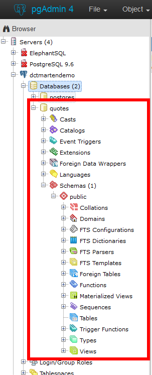 Connecting and Creating a Database Using pgAdmin